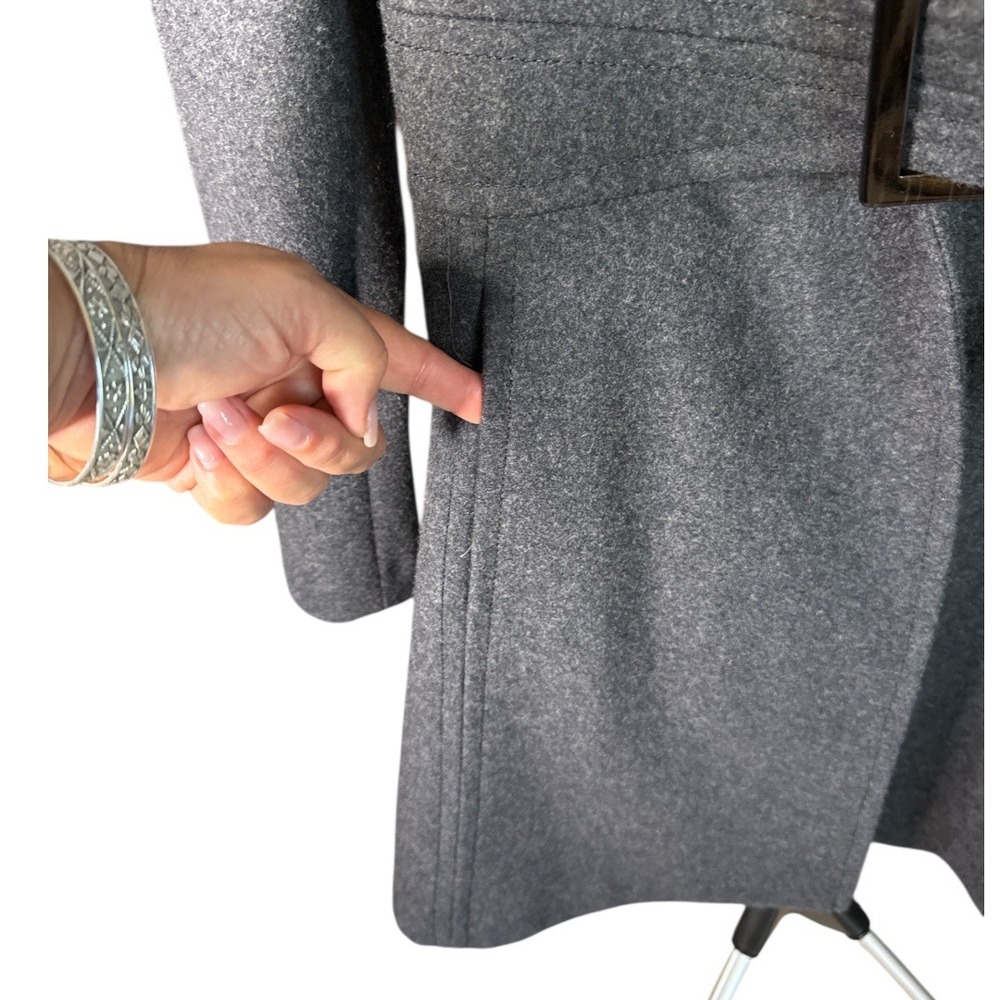 Jessica Simpson Gray Belted Wool Blend Winter Chic Overcoat Size Small - Picture 2 of 8